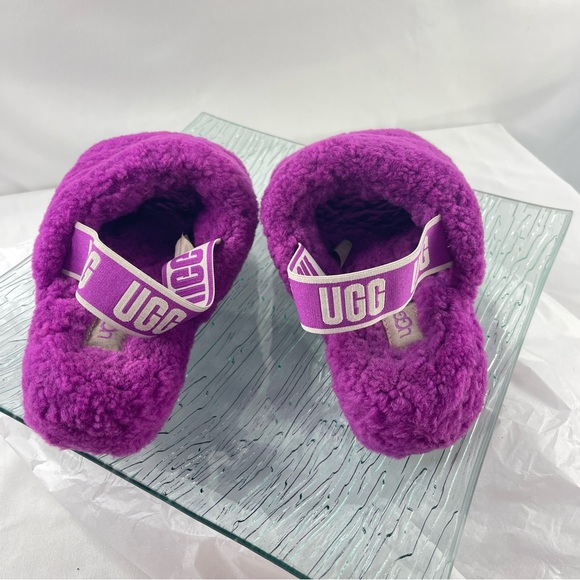 UGG Fluff Yeah Slide Slippers | Size 8 | Bold Purple Plush Comfort - Picture 6 of 9